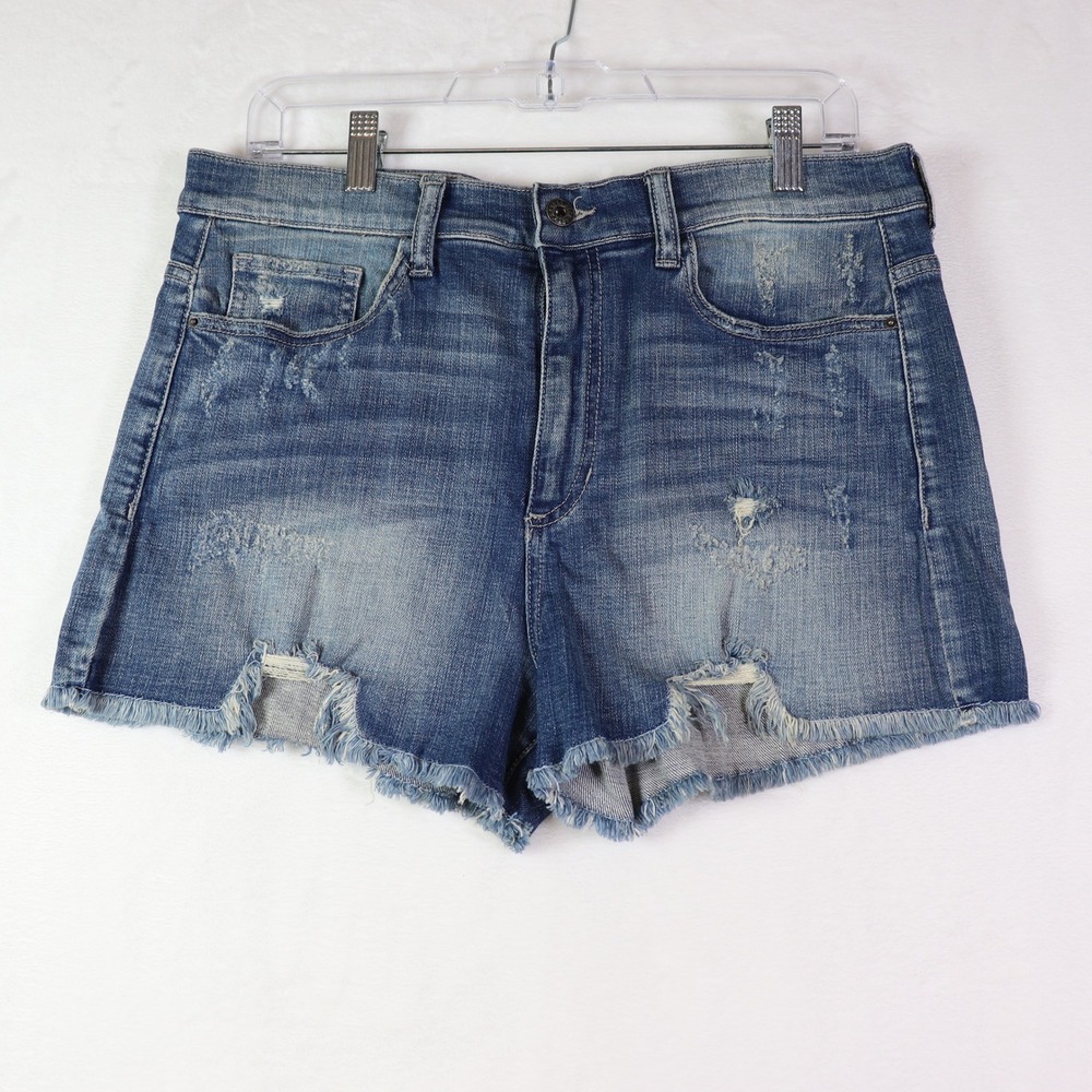 SNEAK PEEK Denim Shorts Distressedā High Rise, Size L